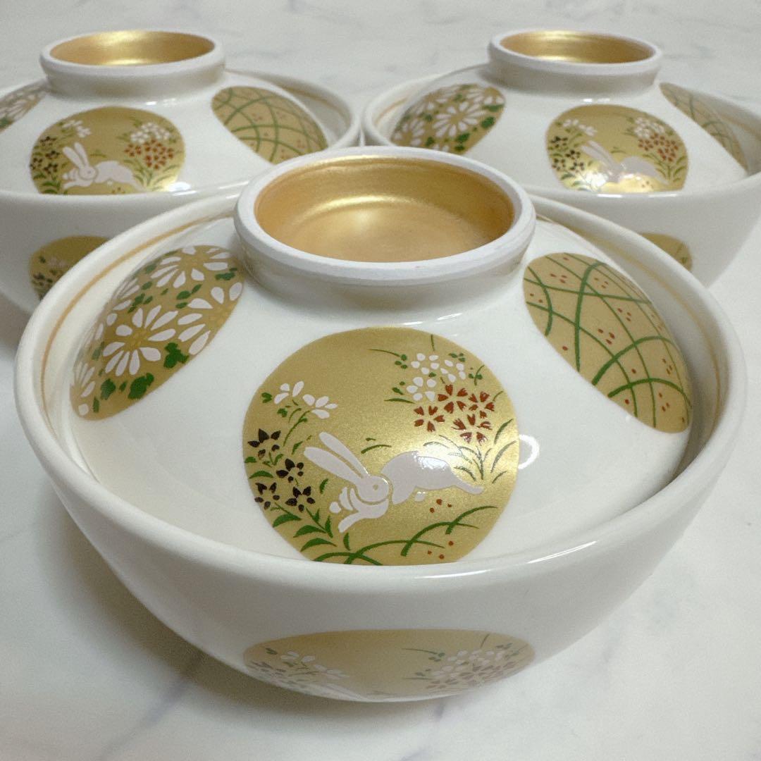 ✨美品✨煮物碗 金彩丸紋蓋向 3個セット 料亭 旅館 和食器