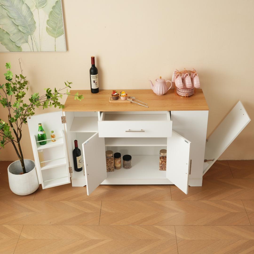 35％OFF限定価格！キッチンラック　食器棚　省スペース　WHITE