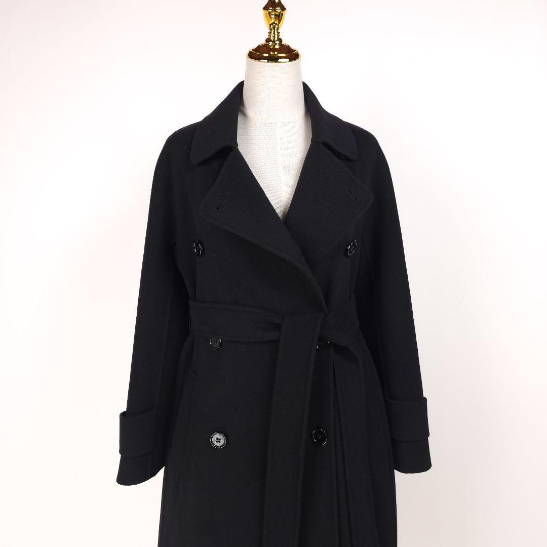 【新品同様】マックスマーラ 42 ダブルフェイス コート ベルト ブラック
