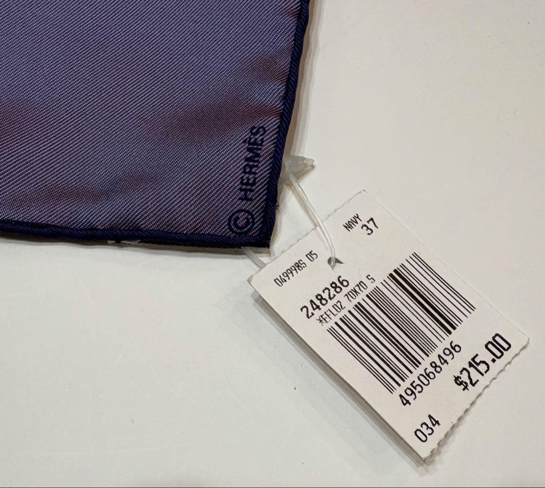 新品タグ付☆エルメス　カレ70 ロゴ　玉虫カラー　無地　スカーフ　美品未使用