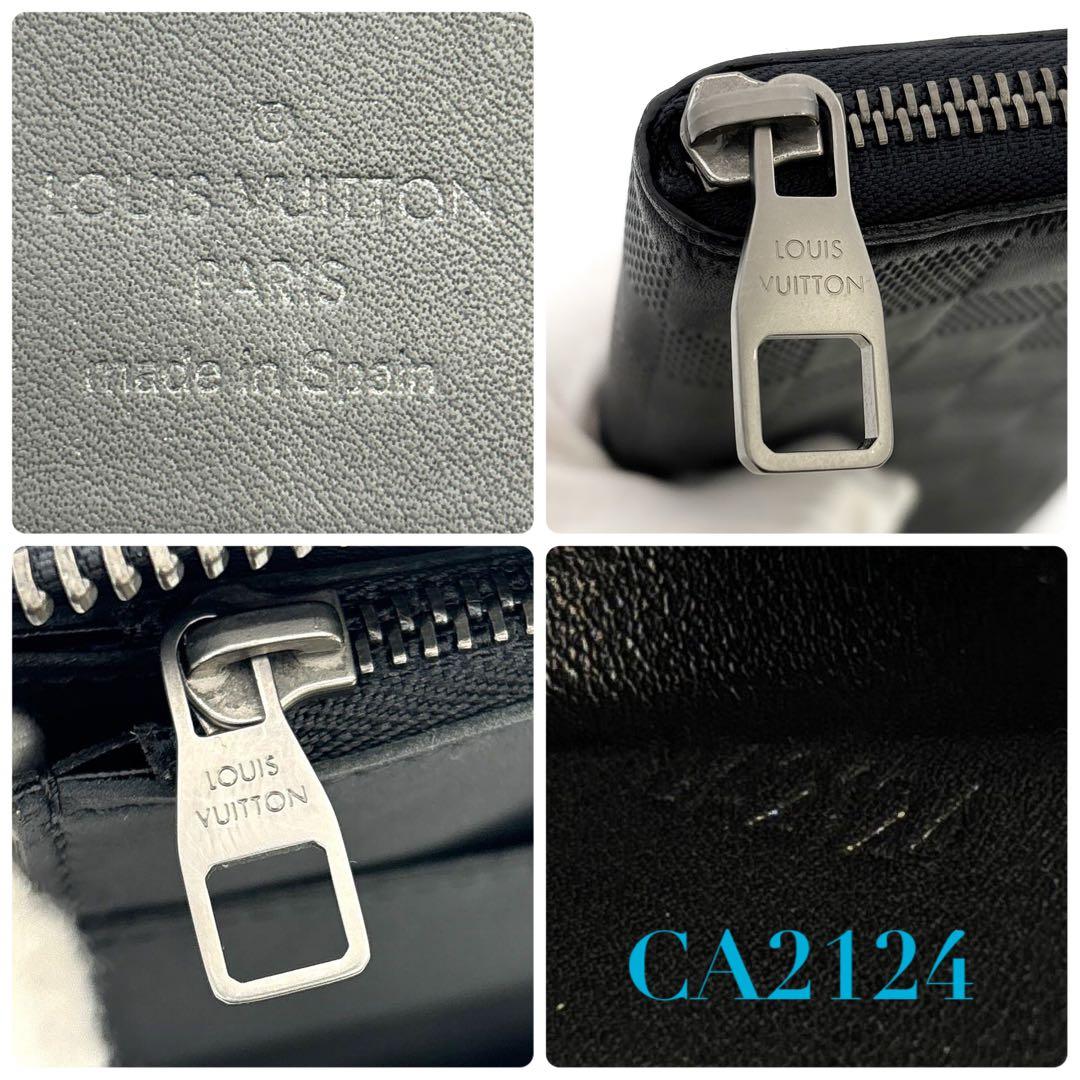 ルイヴィトン ダミエ アンフィニ ヴェルティカル 黒 長財布 メンズ 二つ折り