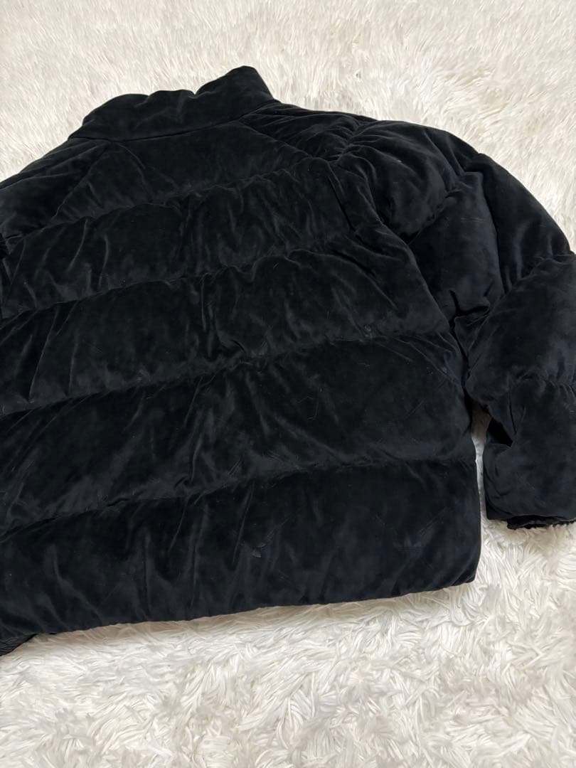 adidas アディダス ダウンジャケット ベロア　総柄 ゴールド　L