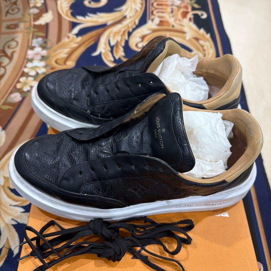 LOUIS VUITTON ブラック レザー スニーカー