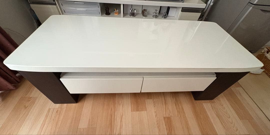 y*i様 ホワイト木製センターテーブル 引き出し付き