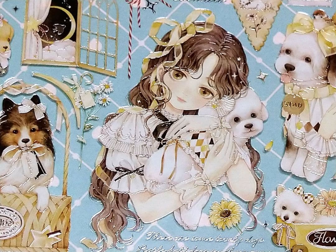 J880＃小狗乖乖(水晶)浸月岛切り売り海外人物マステ女の子