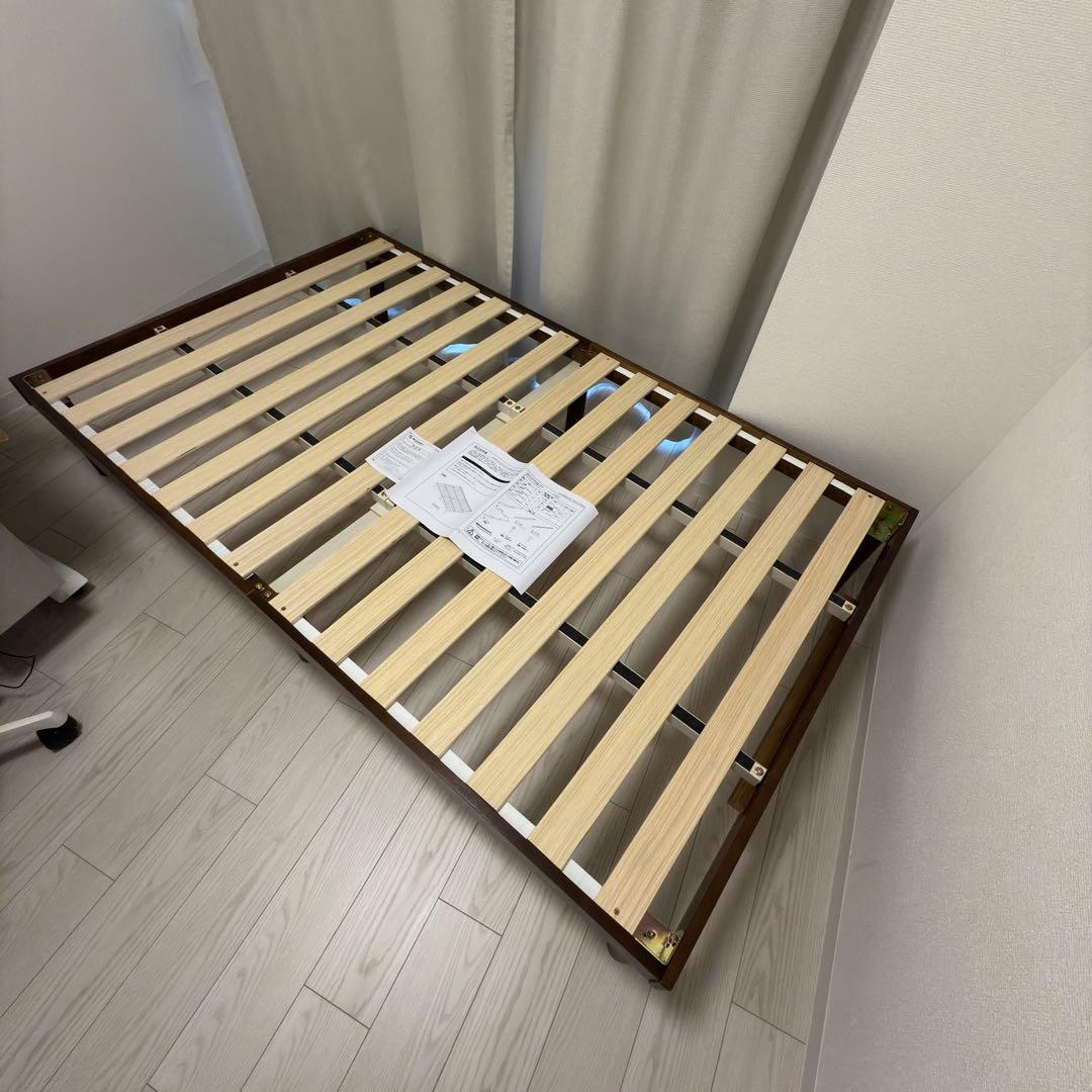 【ほぼ未使用品】タンスのゲン すのこベッド セミダブル ブラウン