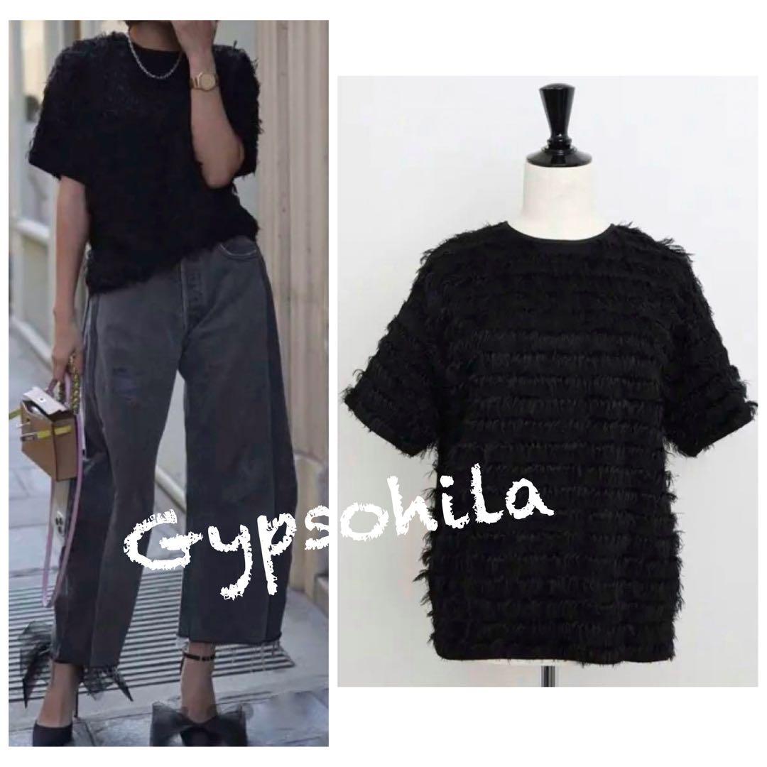 Gypsohila ジプソフィア Feather Tee 半袖 トップス 黒