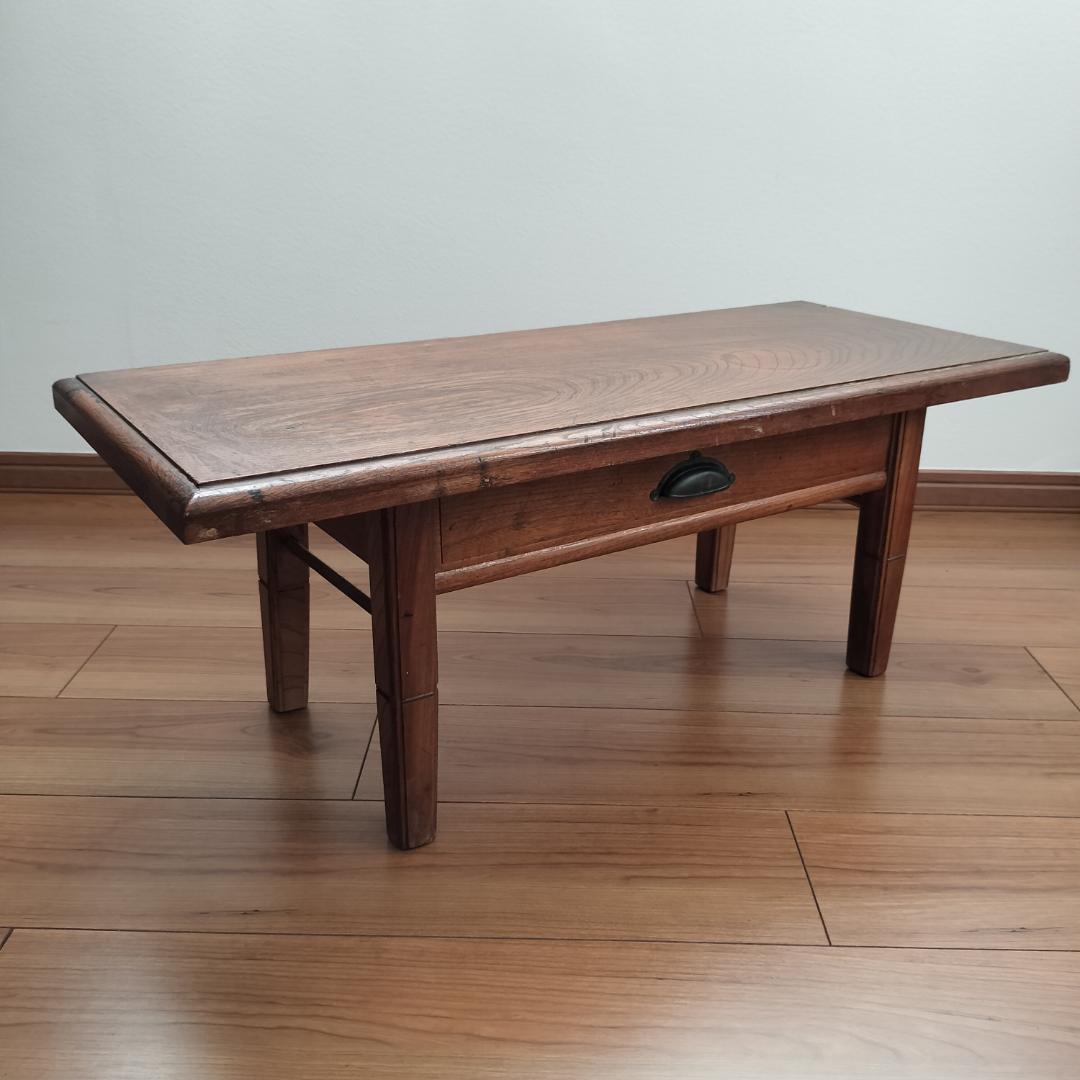 昭和レトロ　アンティーク古家具（木製文机）　引き出し付