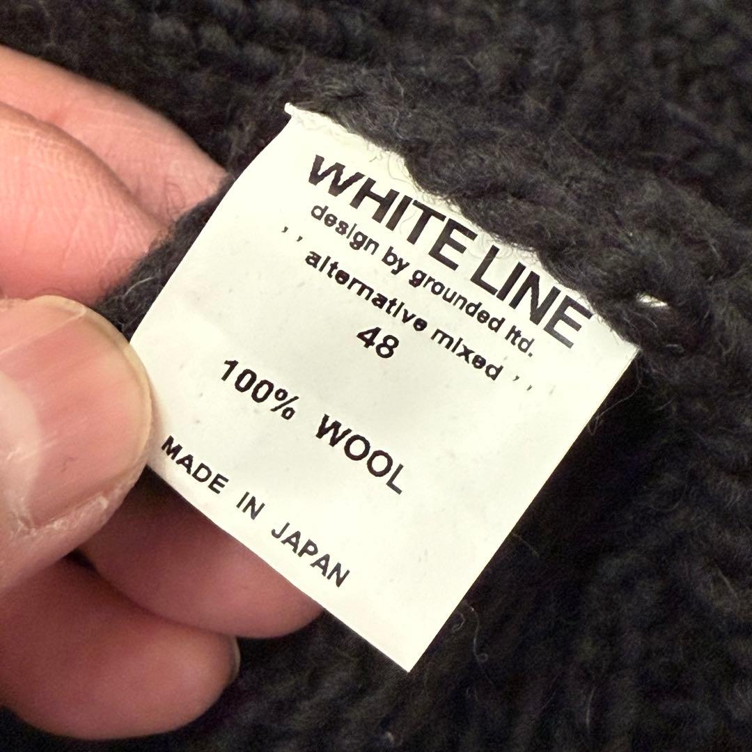 オミ。【WHITE LINE】ローゲージ　ショールカラー　カーディガン