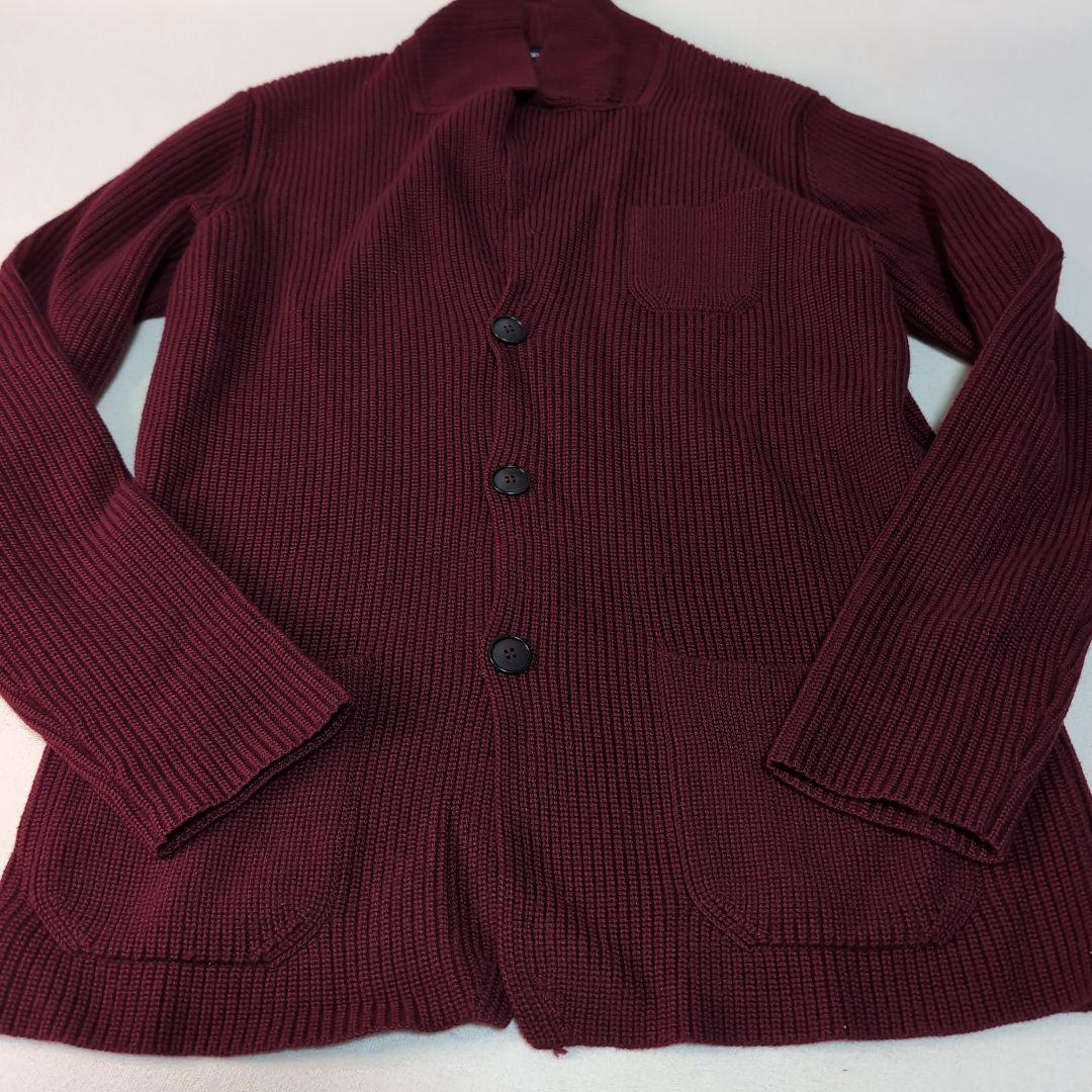 美品 GIORGIO ARMANIバーガンディ ハイネックメンズカーディガン