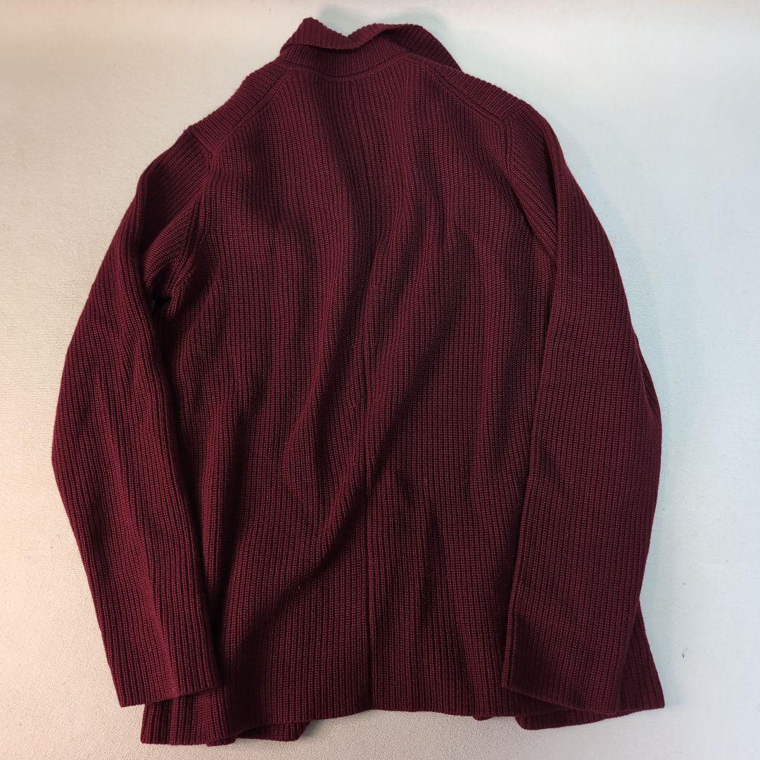 美品 GIORGIO ARMANIバーガンディ ハイネックメンズカーディガン