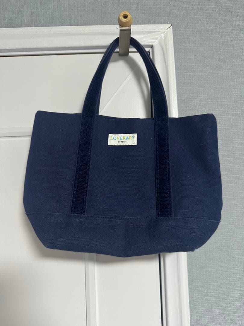 【フェイラー】オールドテディワッペン　ネイビー　トートバッグ　小