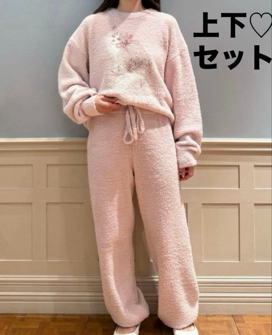 新品 ジェラートピケ ベビモコCATプルオーバー &ロングパンツ