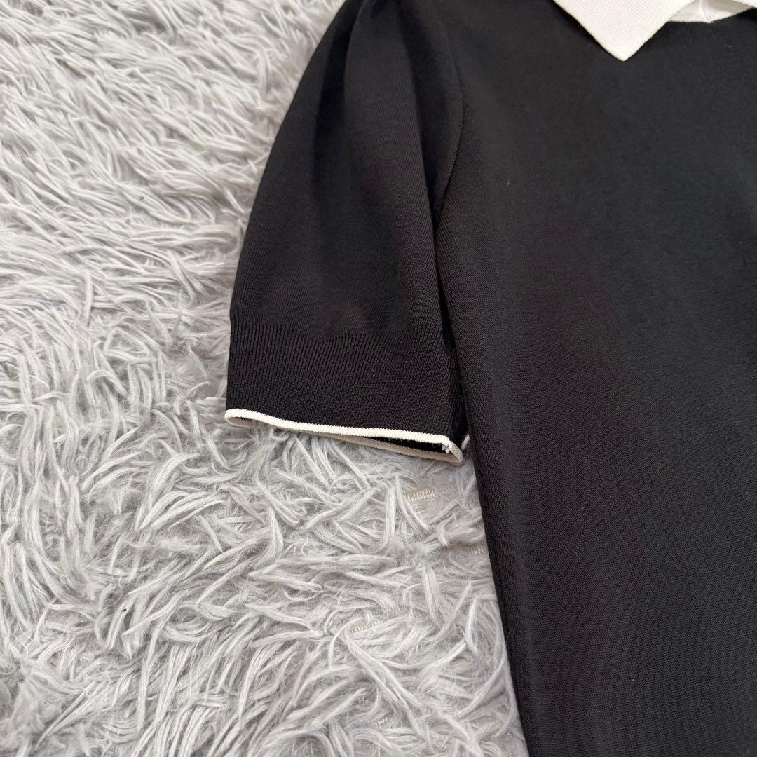 美品✨’21年 フォクシー 白襟ニットトップ コレット 雑誌掲載 ブラック