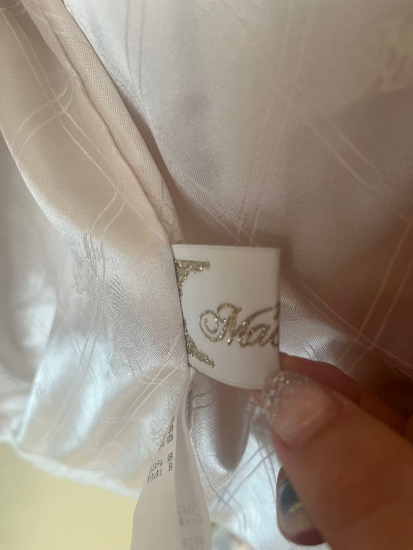 ミシェルマカロン フード付きホワイトダウンジャケット