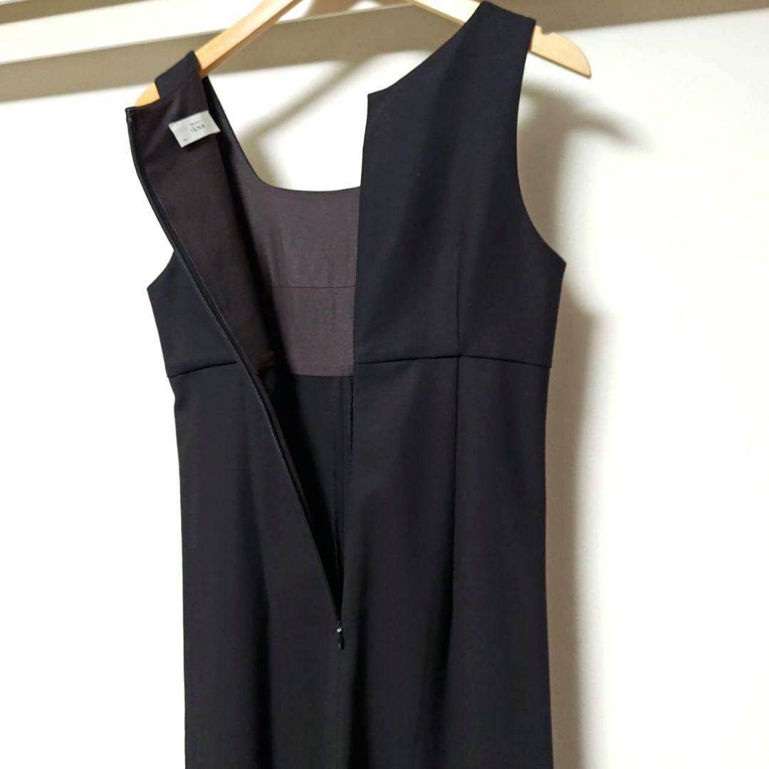 23SS IENA maisonコンパクトツイルサロペット 36 黒 レディース