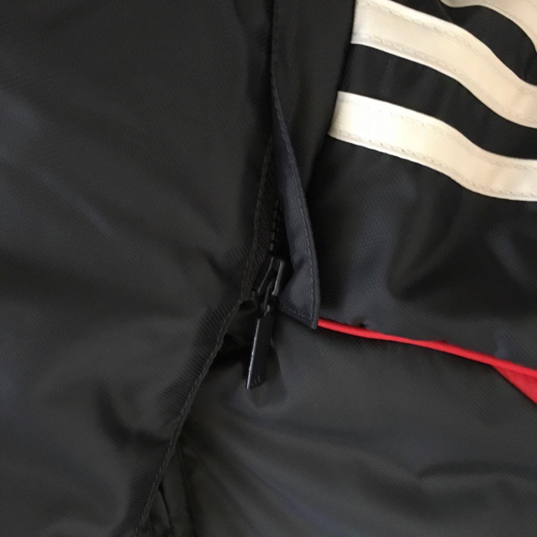 adidas リヴァプール パデッドジャケット 中綿ハーフ丈 襟袖フリース 防寒