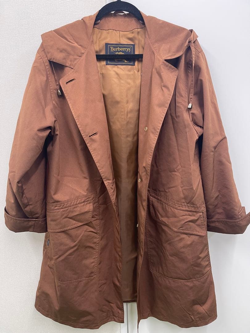 【美品】Burberrys ブラウン 2way フード付きシングルトレンチコート