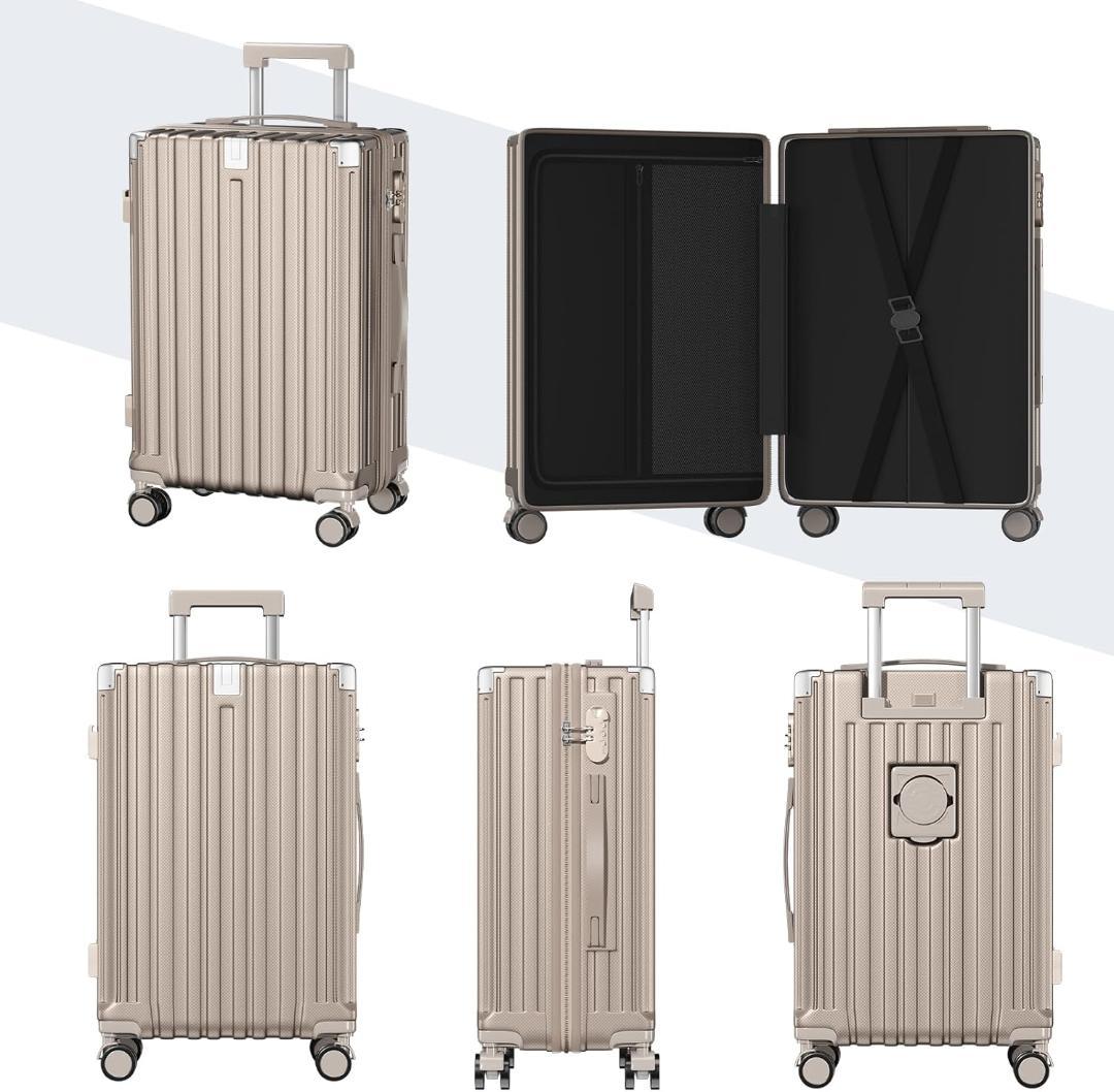 スーツケース キャリーケース 大型 軽量 キャリーバッグ 耐衝撃 USBポート付