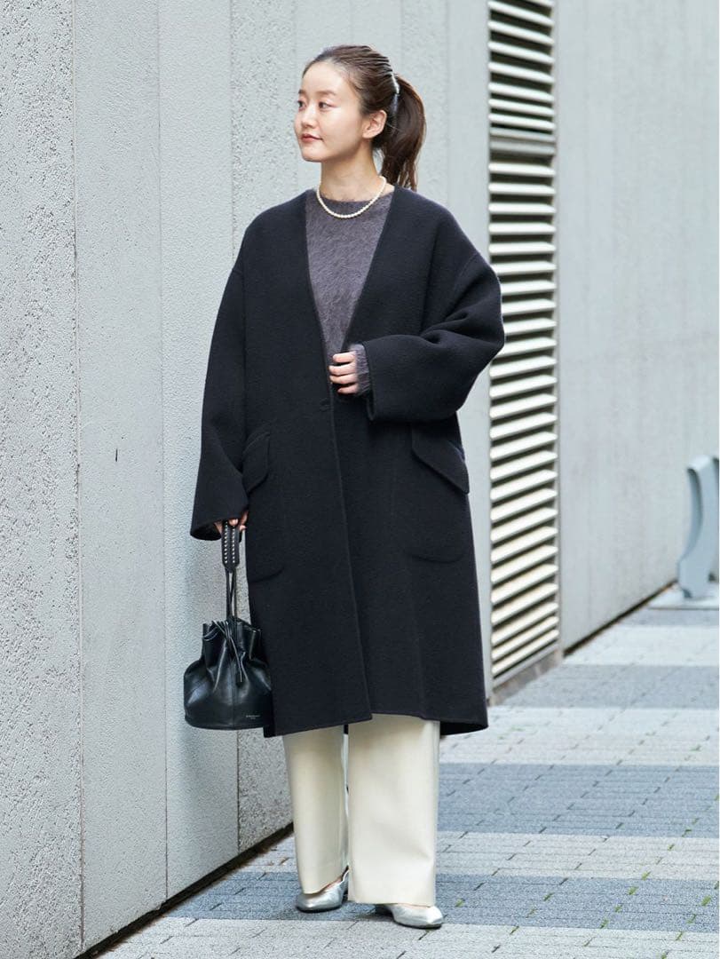 IENA モッサーダブルフェイス Vネックコート 36