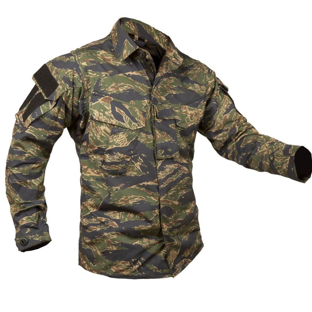 Platatac ジャングルシャツ フィールドシャツ S-R タイガーストライプ