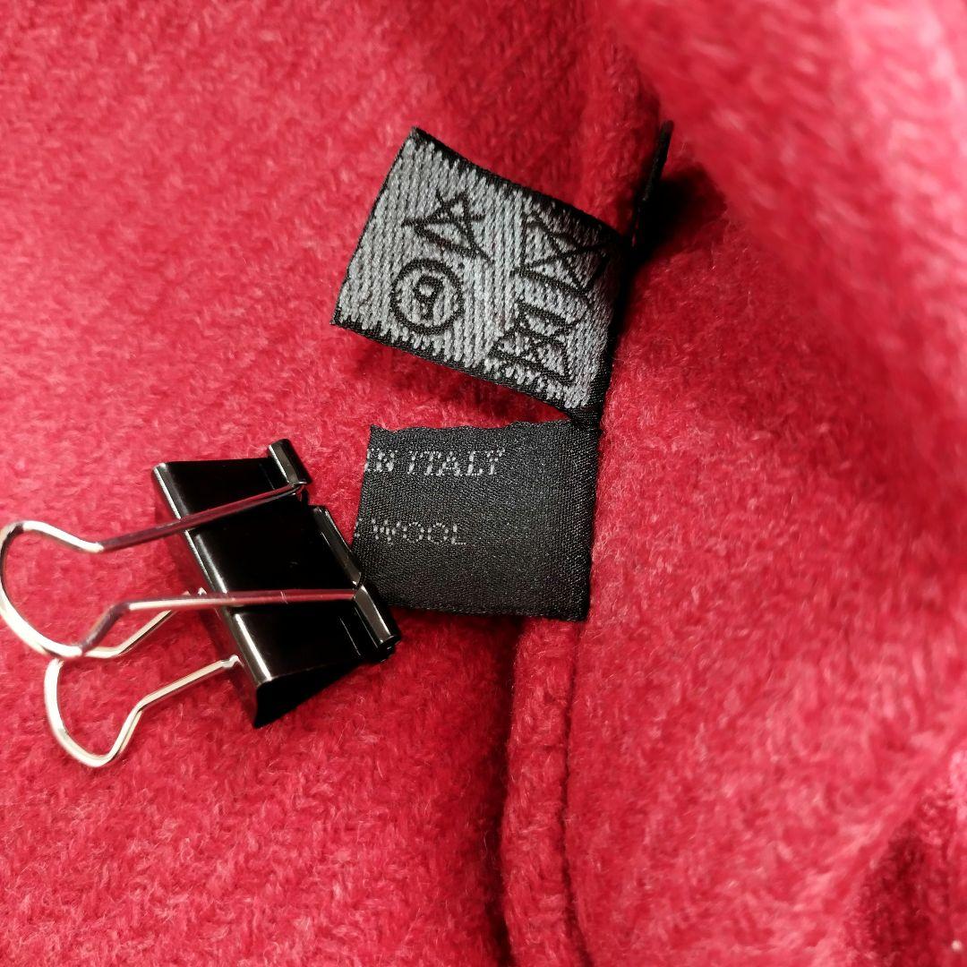 18376✨プラダ ウール ヘリンボーン ダブルフェイス リバーコート レッド