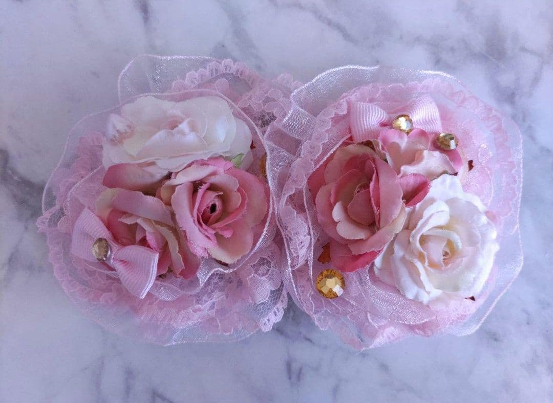 ラパフェ♡ローズレースクリップ 2個セット♡