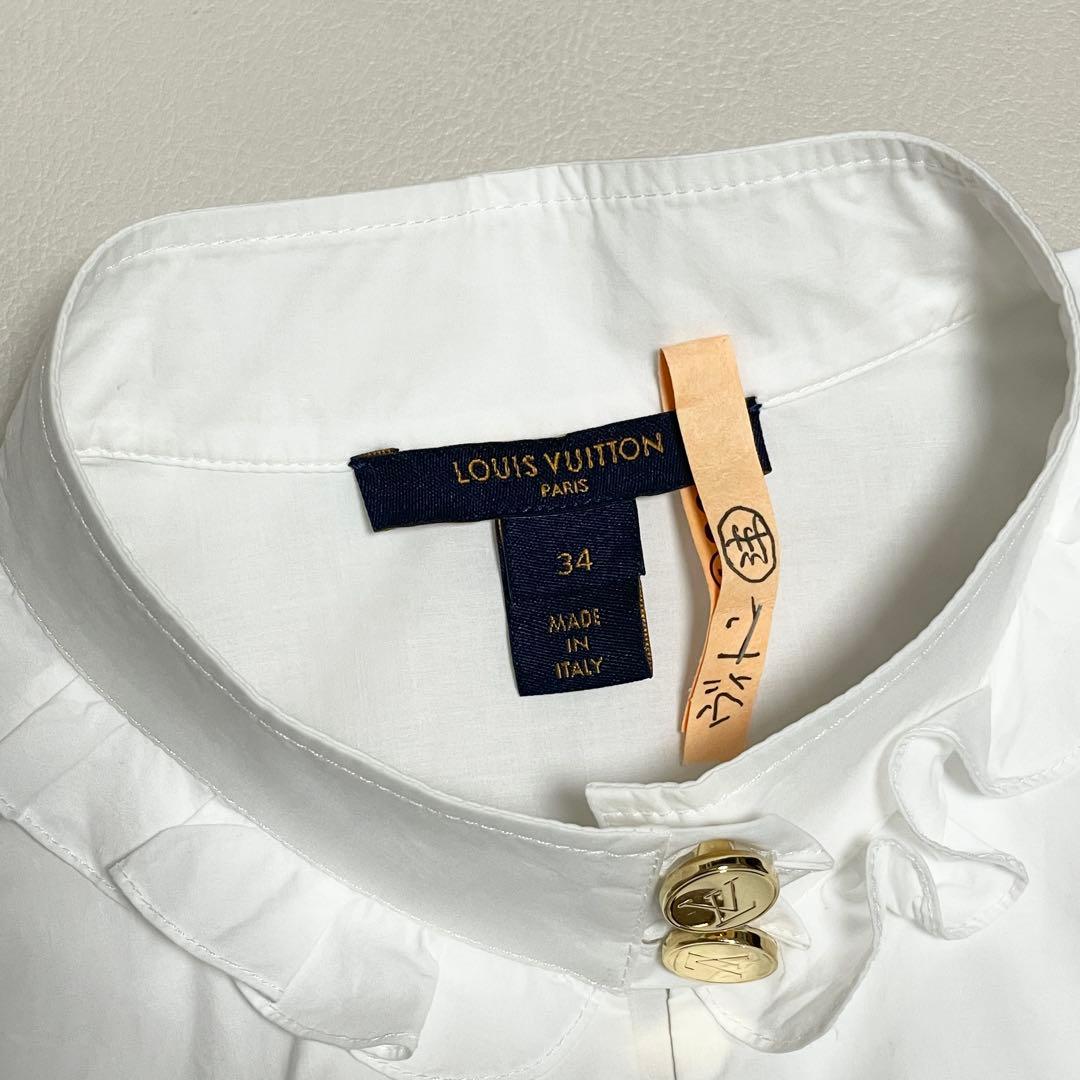 ルイヴィトン フリルブラウス 34(XS)フレンチスリーブ★クリーニング済
