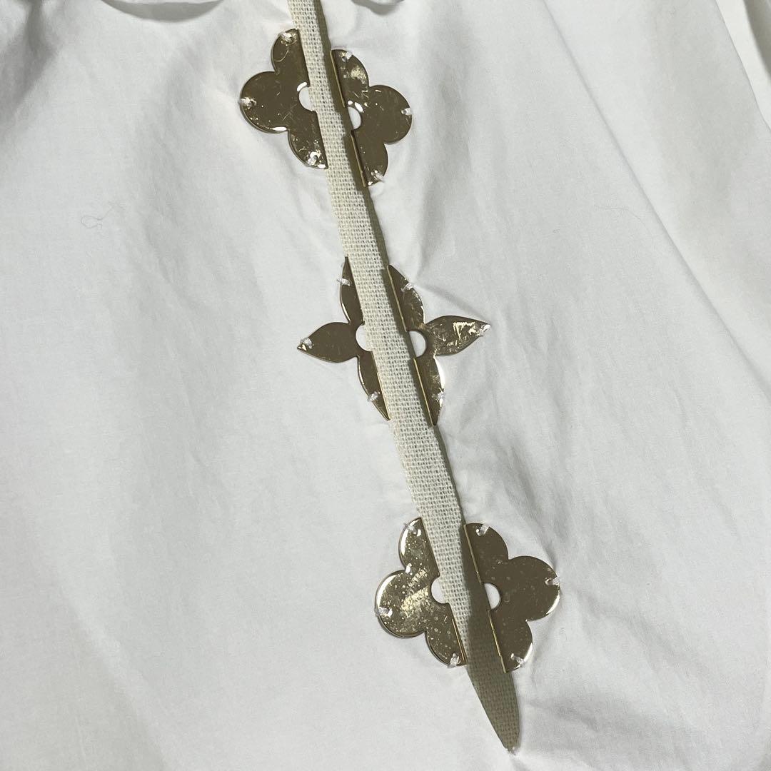 ルイヴィトン フリルブラウス 34(XS)フレンチスリーブ★クリーニング済