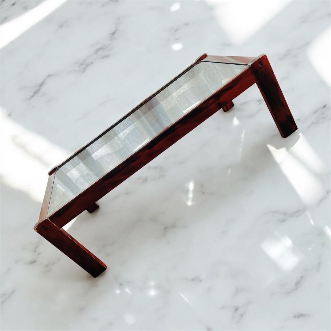 傷み有】ビンテージ カリモク ガラス トップ ローテーブル 送料込