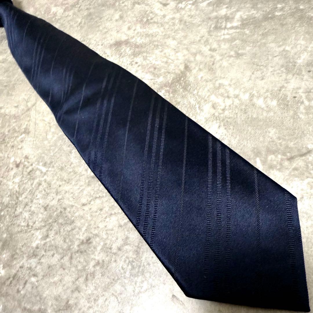 【✨極美品✨】BURBERRY バーバリー ネクタイ ネイビー ストライプ 肉厚