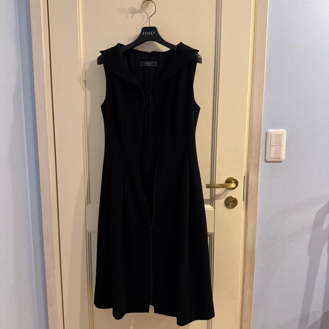 FOXEY ロングワンピース 2way ジレ　jupiter 黒　40 秋冬
