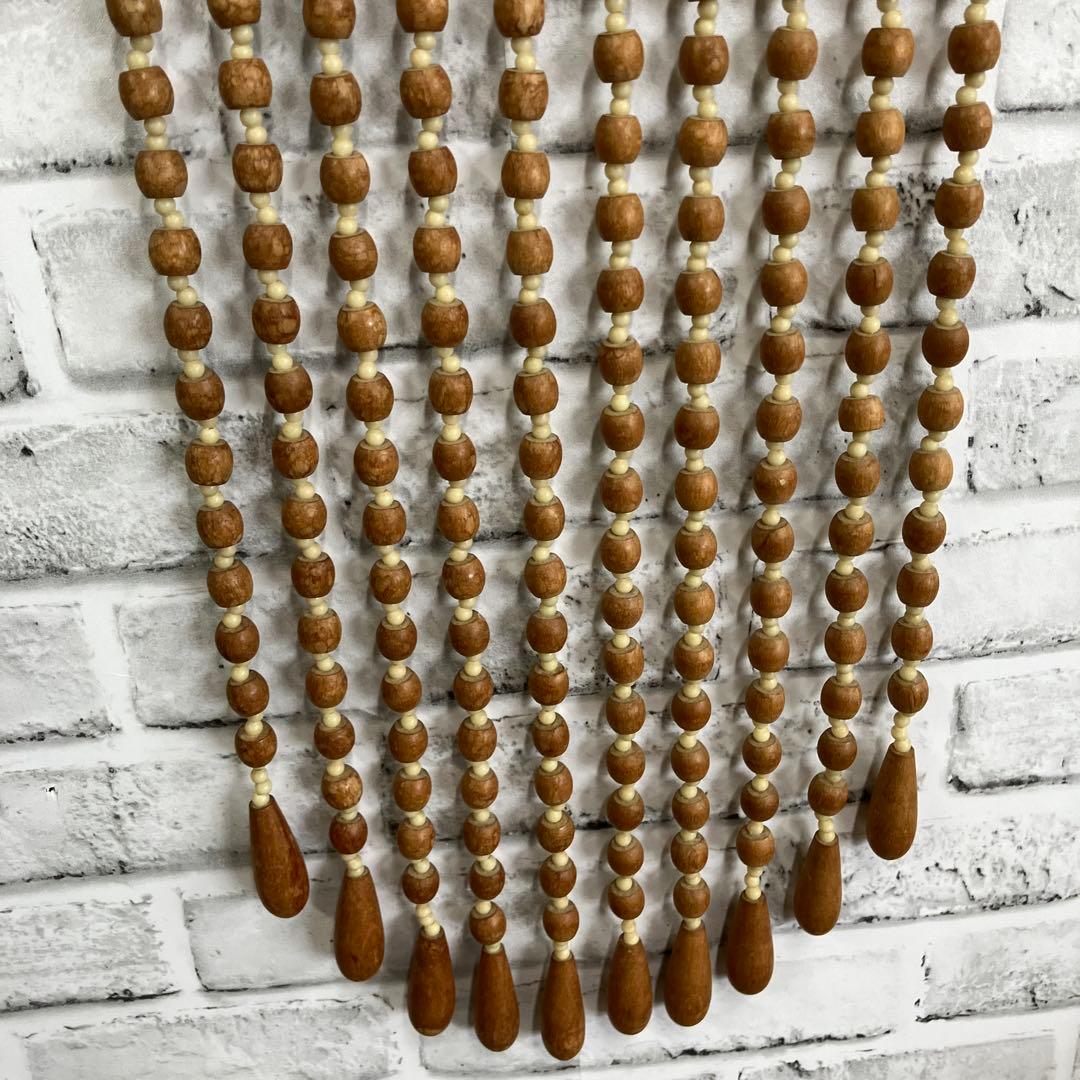 B-2 珠のれん ウッドビーズ 昭和レトロ アーチ型 アンティーク 吊り下げ
