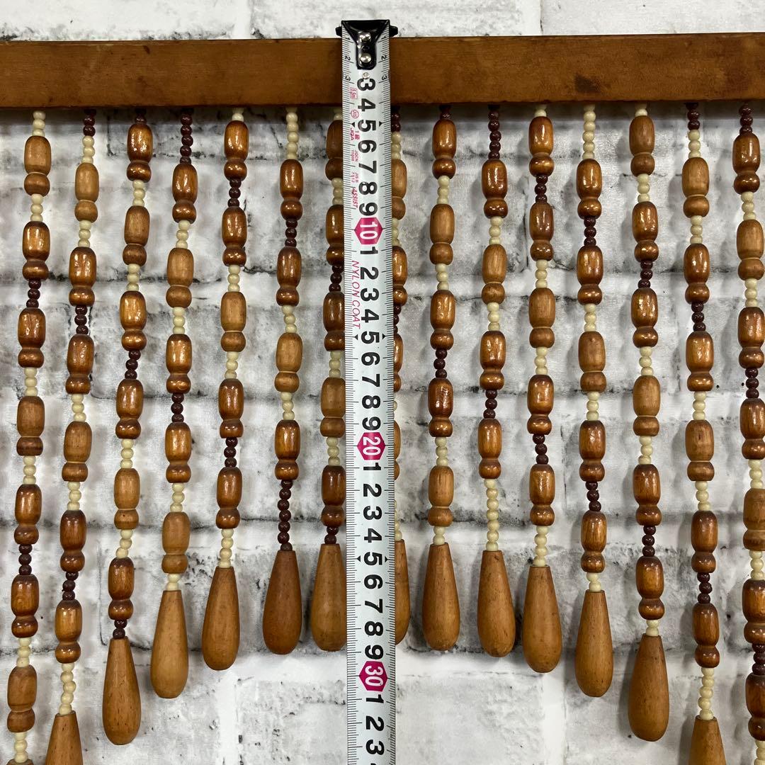 B-2 珠のれん ウッドビーズ 昭和レトロ アーチ型 アンティーク 吊り下げ