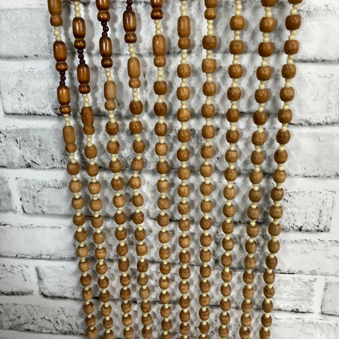 B-2 珠のれん ウッドビーズ 昭和レトロ アーチ型 アンティーク 吊り下げ