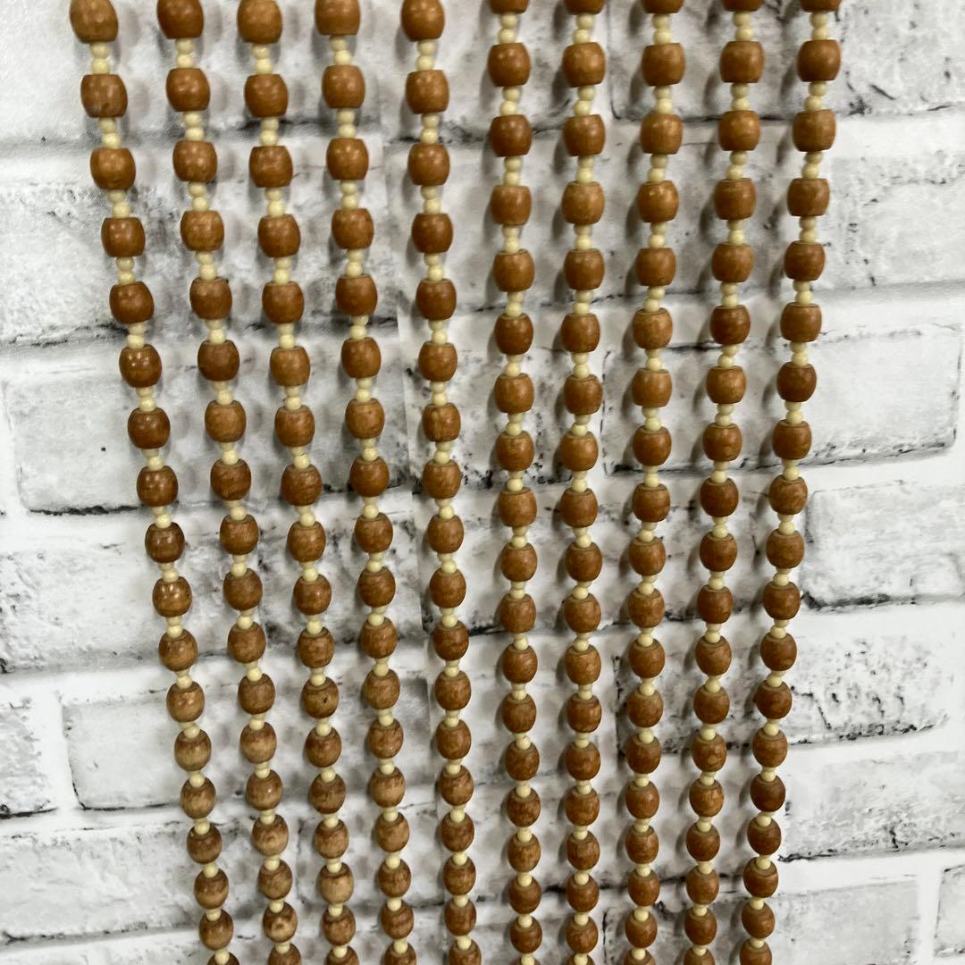 B-2 珠のれん ウッドビーズ 昭和レトロ アーチ型 アンティーク 吊り下げ