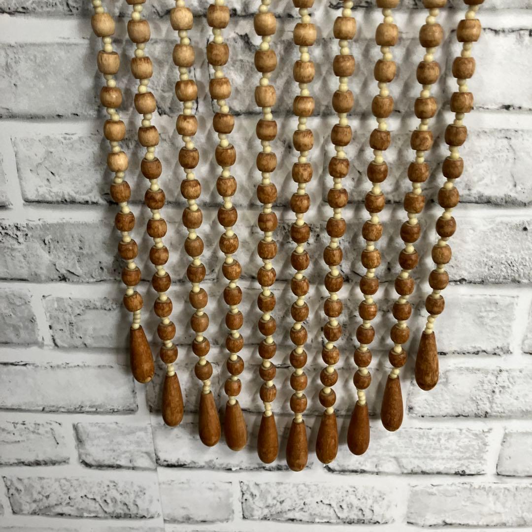 B-2 珠のれん ウッドビーズ 昭和レトロ アーチ型 アンティーク 吊り下げ
