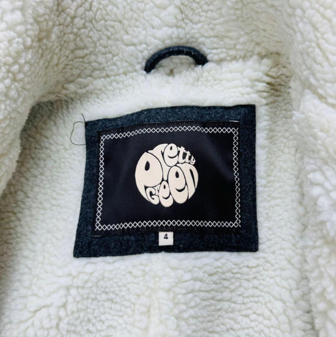 Pretty Green ロングコート 裏ボア トレンチ ダブル ベルト XL