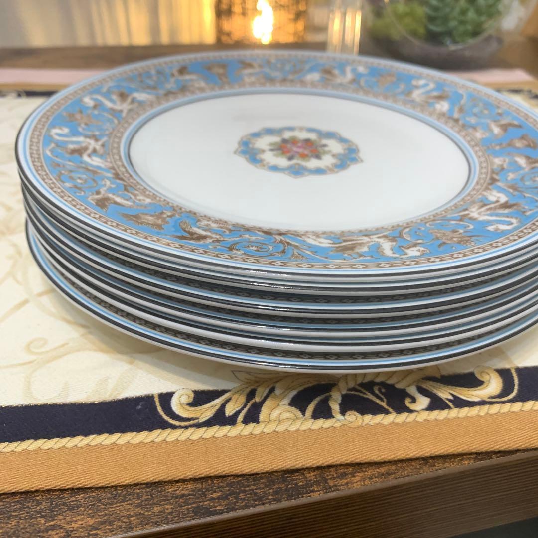 ウェッジウッド フロレンティーン　ターコイズ　20.5cmデザートプレート6枚
