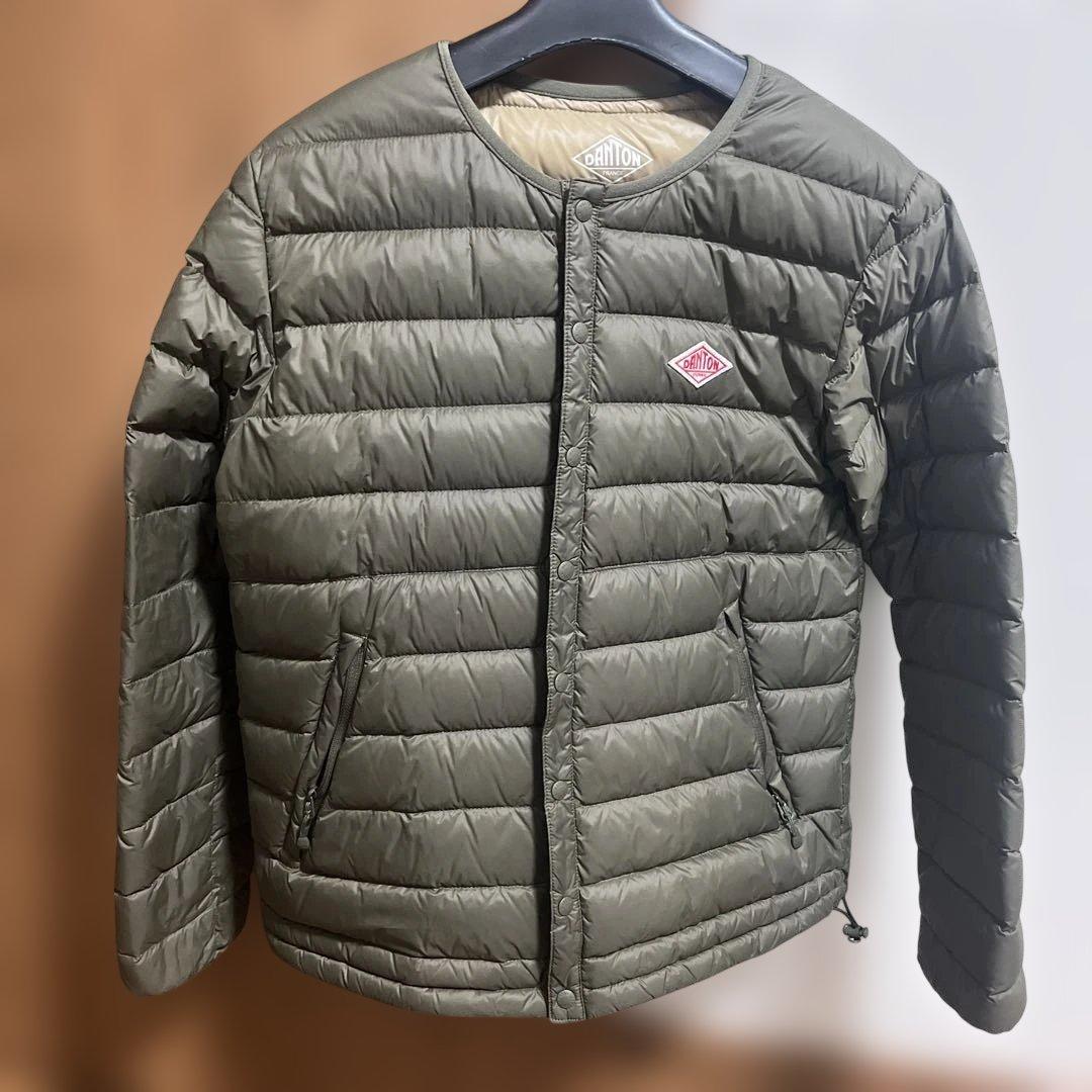 ダントン　インナーダウン　カーキ　美品