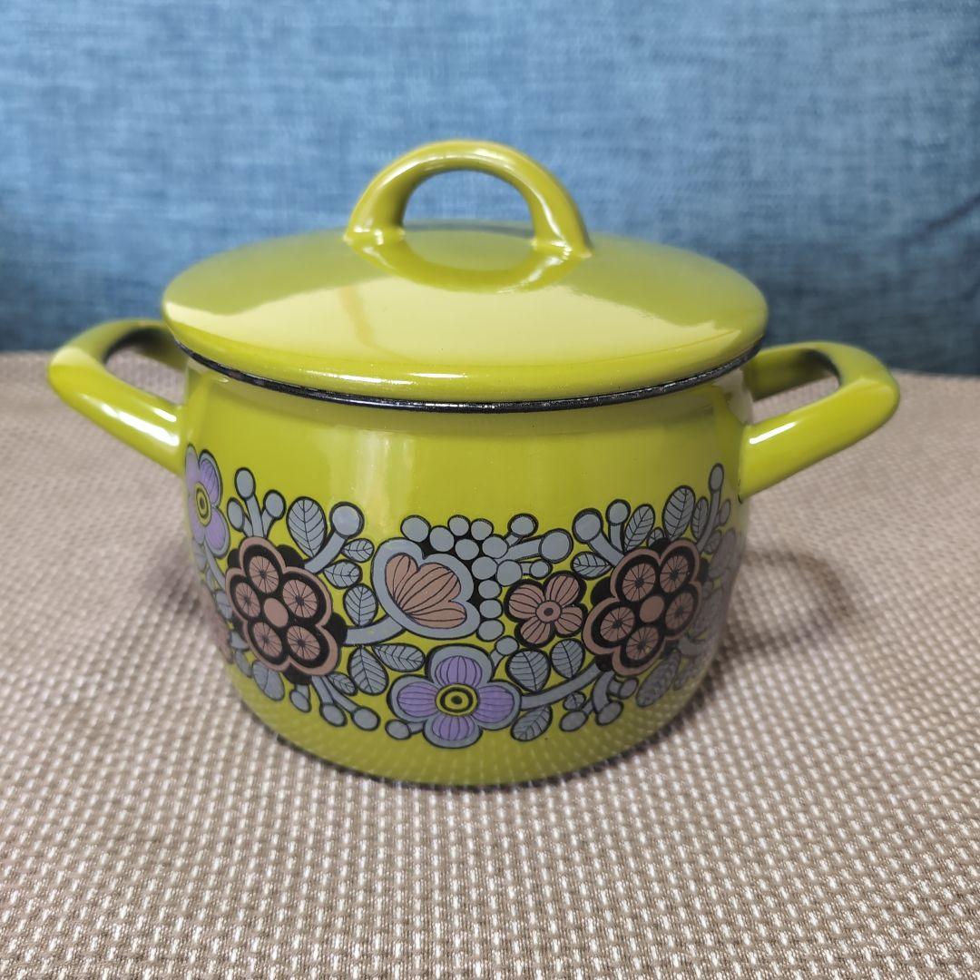 ARABIA Finel/フィネル/ホーロー製両手鍋　プリマベーラ　緑