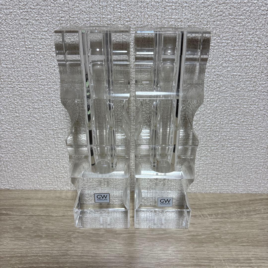 NARUMI ナルミ グラスワークス フラワーベース サーフ 一輪挿し 2個