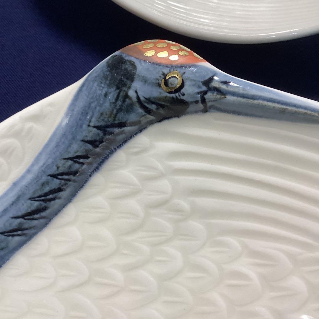 永楽写巣篭もり鶴向付5客　　　新品未使用