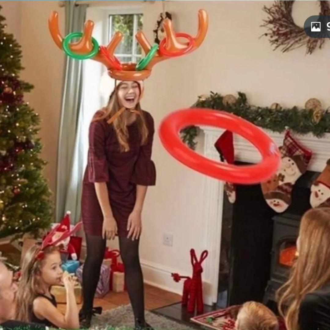 クリスマス　バルーン　おもちゃ　トナカイ　子供　大人　コスプレ　輪投げ