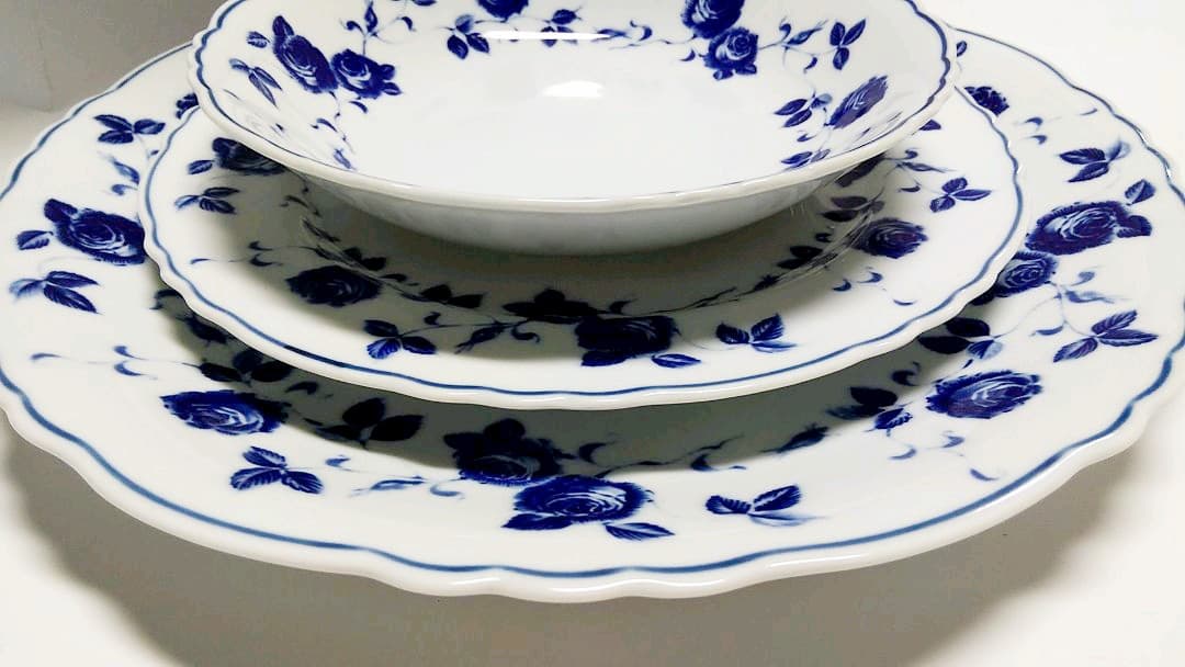 たち吉　青花　バラ　大皿　オードブル皿　スープ皿など31枚　 Adam&Eve