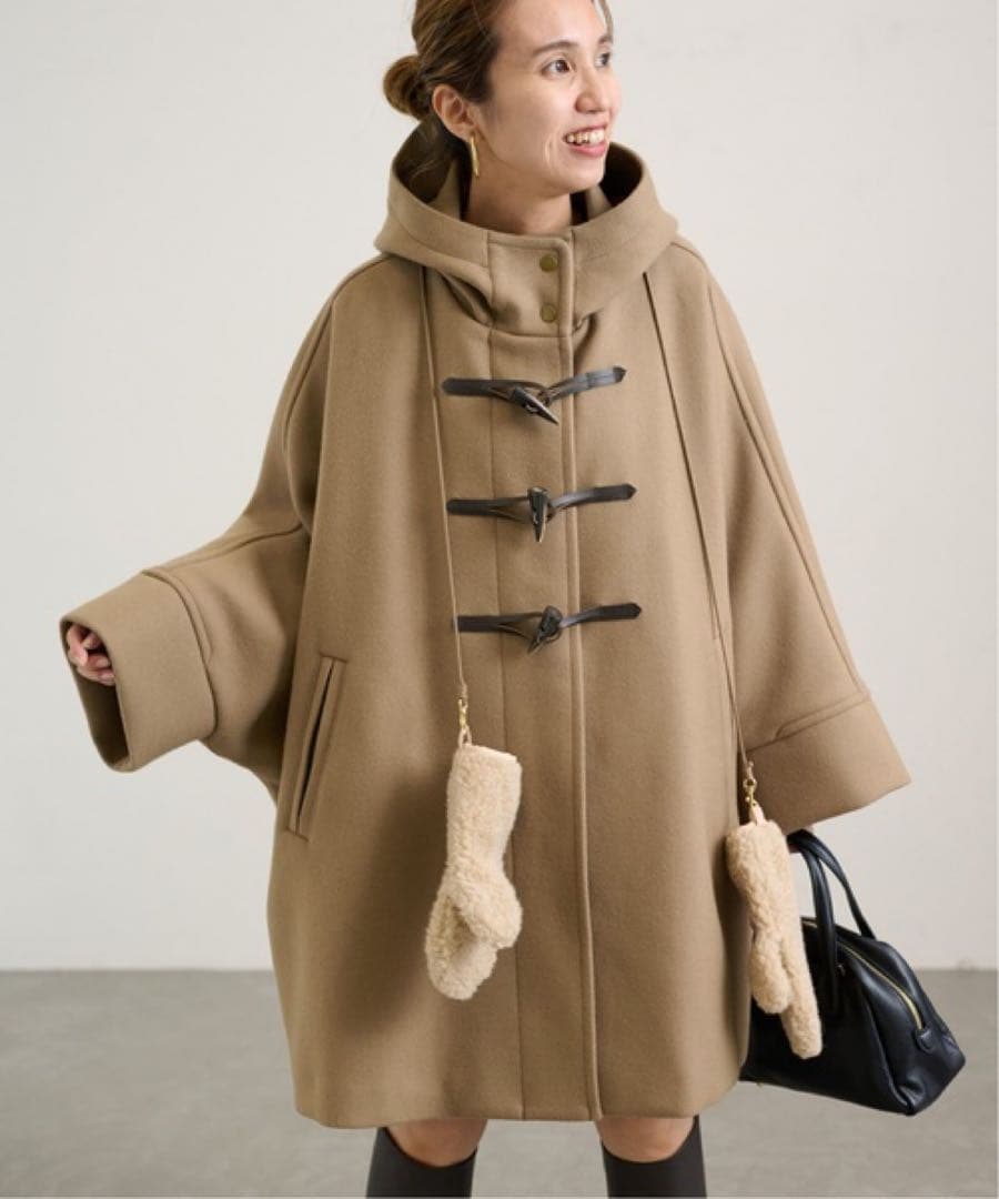 framework メルトンダッフルポンチョコート