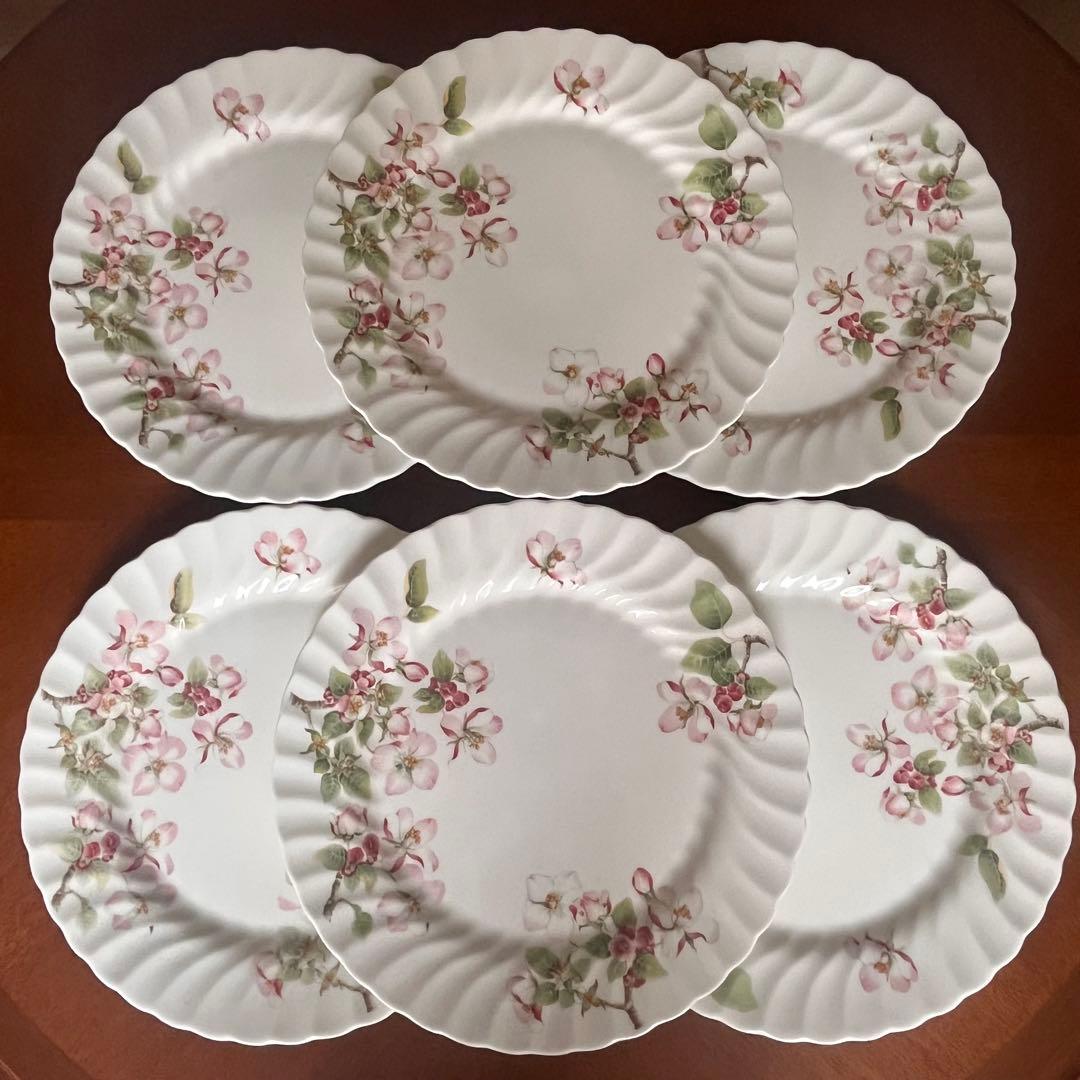 【黒壺美品】英国製　ウェッジウッド★アップルブロッサム★ディナー皿　６枚