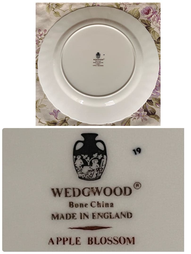 【黒壺美品】英国製　ウェッジウッド★アップルブロッサム★ディナー皿　６枚