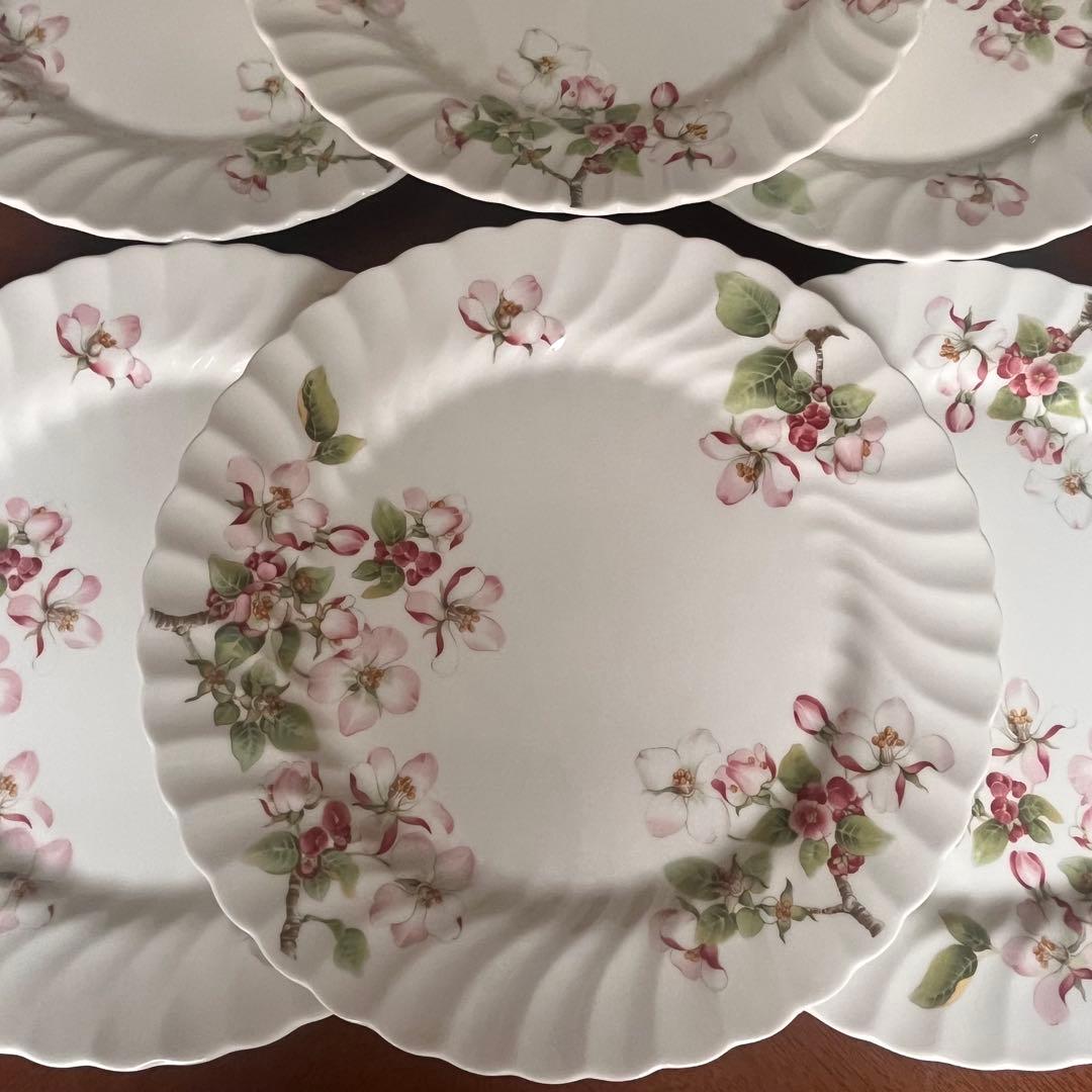 【黒壺美品】英国製　ウェッジウッド★アップルブロッサム★ディナー皿　６枚