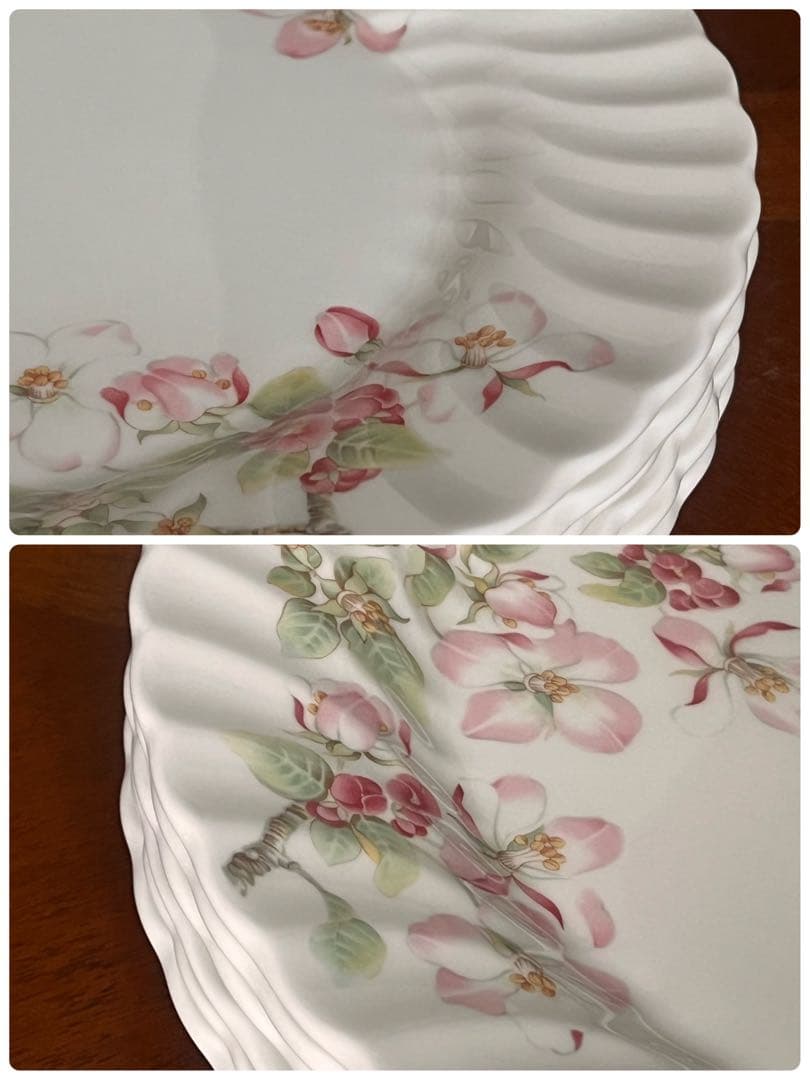 【黒壺美品】英国製　ウェッジウッド★アップルブロッサム★ディナー皿　６枚